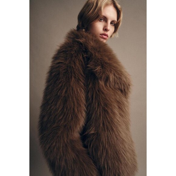 ZARA ZW COLLECTION FAUX FUR JACKET - Picture 3 of 6